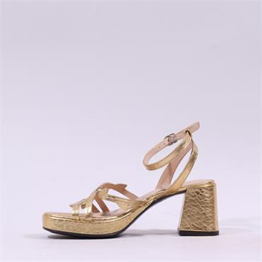 Wonders Zaida Strappy Block Heel Sandal - Gold